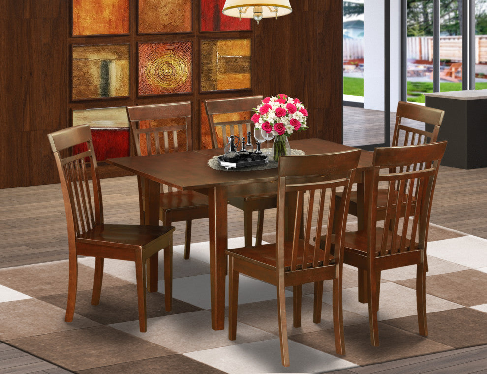 7 Pc Dinette Set For Small Spaces Dinette Table With 6 Dining Chairs