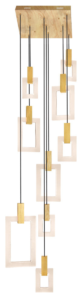 Anello LED Pendant With White Oak Finish