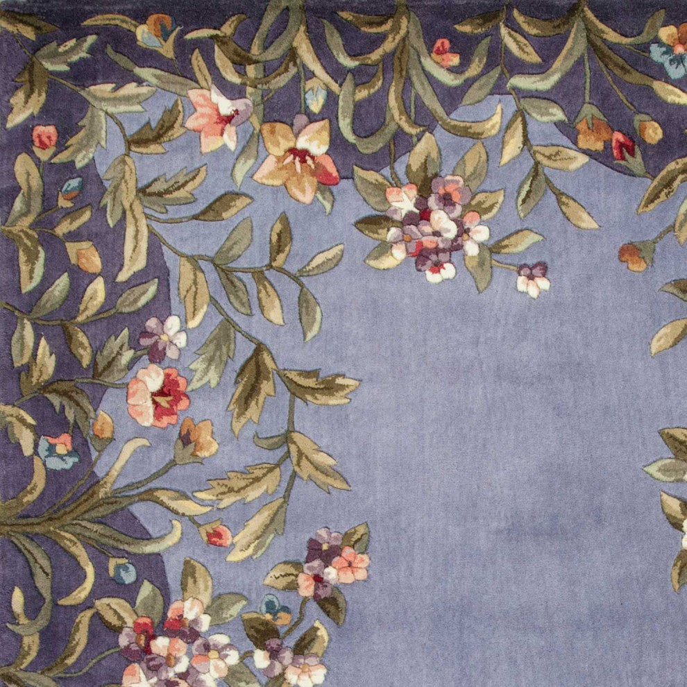 HomeRoots 5' x 8' Wool Lavender Area Rug