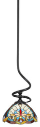 Capri 1-Light Mini Pendant with Hang Straight Swivel, Matte Black/Earth Star Art