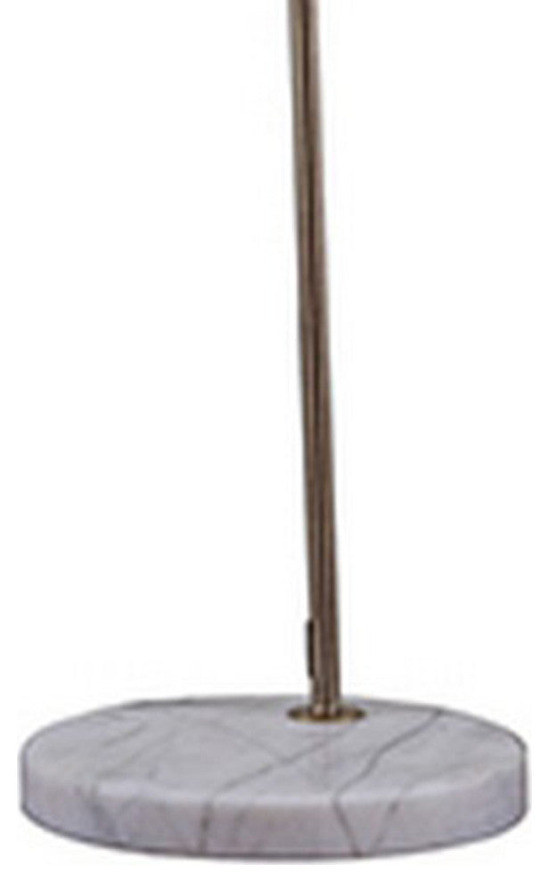 Benzara BM240433 Floor Lamp With Curved Metal Frame and Drum Shade, Antique Gold