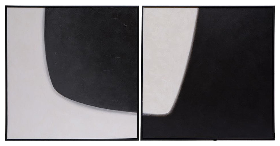 Double Cross,, Set of 2, 48"x48", Black Floater Frame