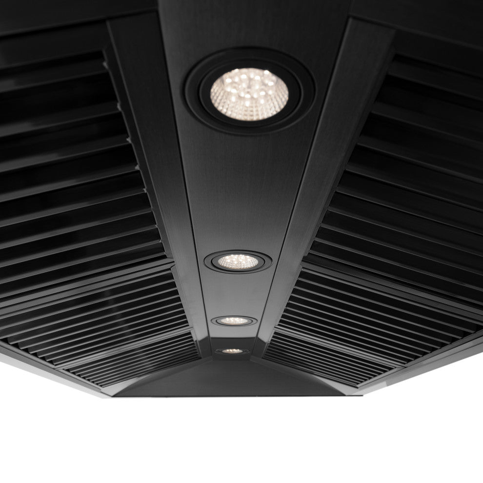 ZLINE 48" Black Stainless Range Hood with Champagne Bronze (BS655-48-CB)
