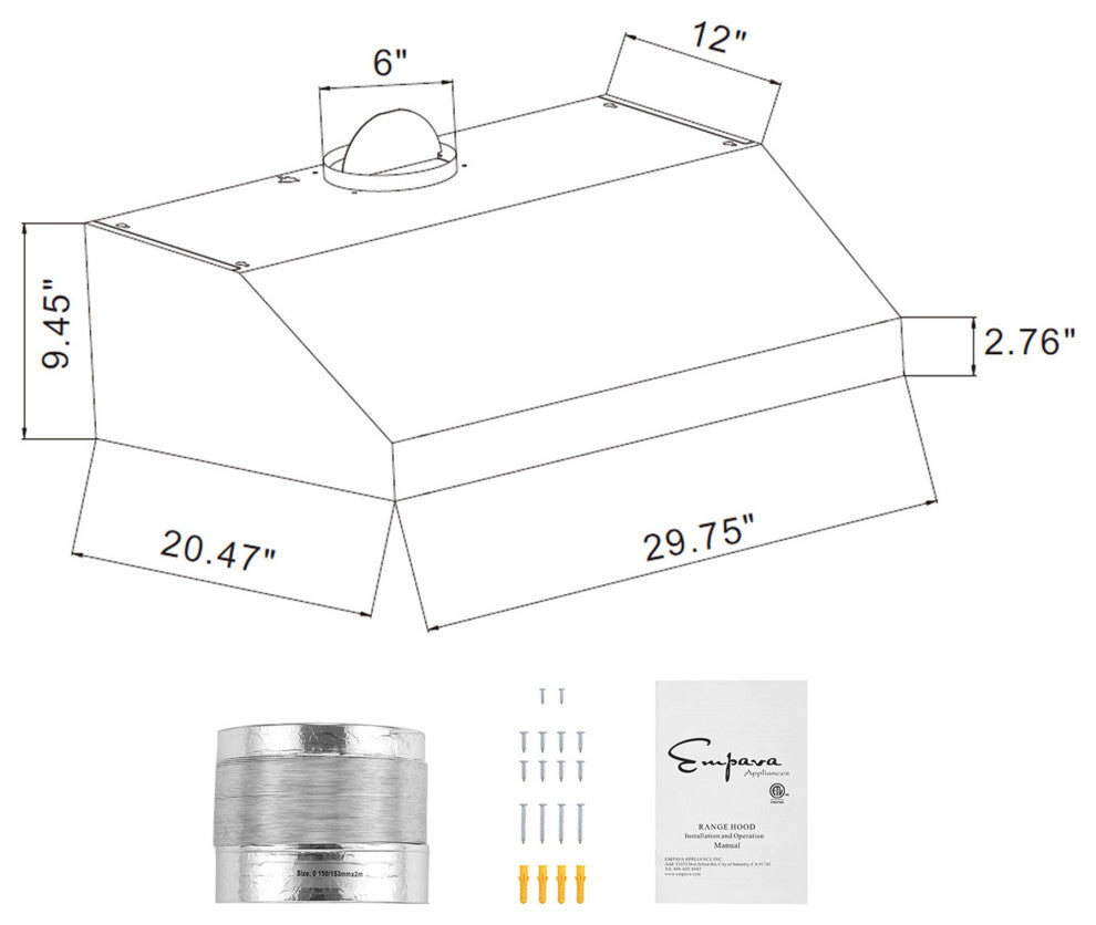 30 in. Kitchen 400 CFM Ducted Under Cabinet Range Hood With Aluminum Motor