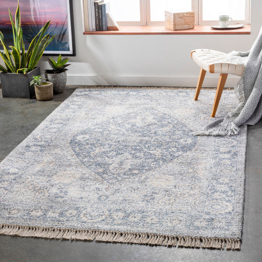 Surya Sivas SVS-2302 8'x10' Rug, Pale Blue/Navy/Beige/Camel/Khaki/Cream