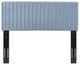 Contemporary Modern Full and Queen Size Headbaord, Velvet Fabric, Light Blue