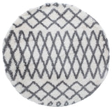 Noori Rug Shag Roy Ivory/Silver Round Rug