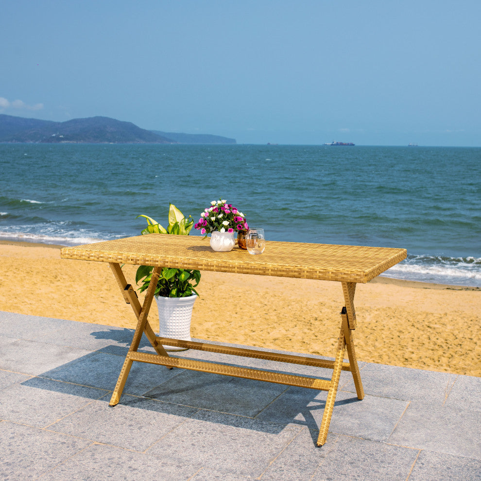 Safavieh Akita Folding Table, Natural/White
