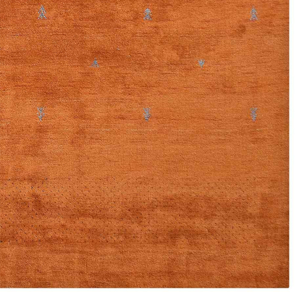 HAND KNOTTED LOOM WOOL ECO-FRIENDLY AREA RUGS - Square, Orange, Contemporary