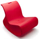 Modern Plastic Outdoor Lounge Chair, Offi Mod Lounger, Red