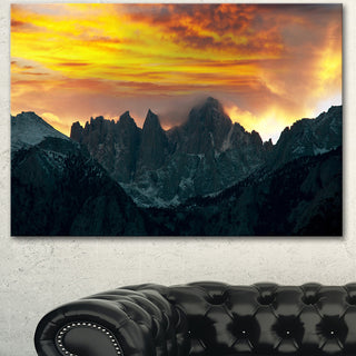 Whitney Mountains under Cloudy Sky, Oversized Landscape Canvas Art, 40"x30"