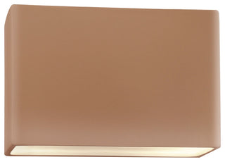 Ambiance Large Wide Rectangle Wall Sconce, Closed Top, Adobe, Dedicated LED