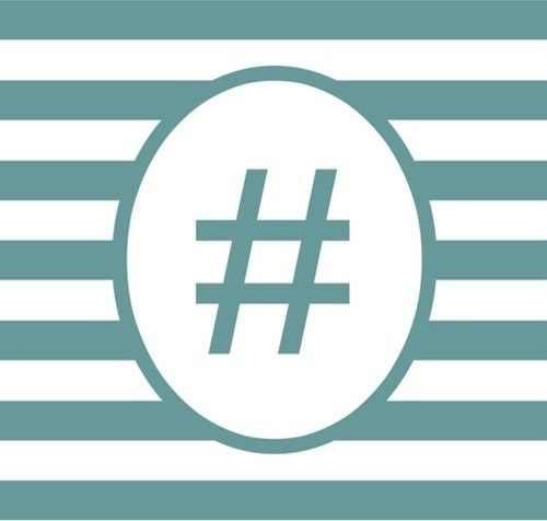 "Hashtag Symbol - Striped Oval" Outdoor Pillow 20"x20"
