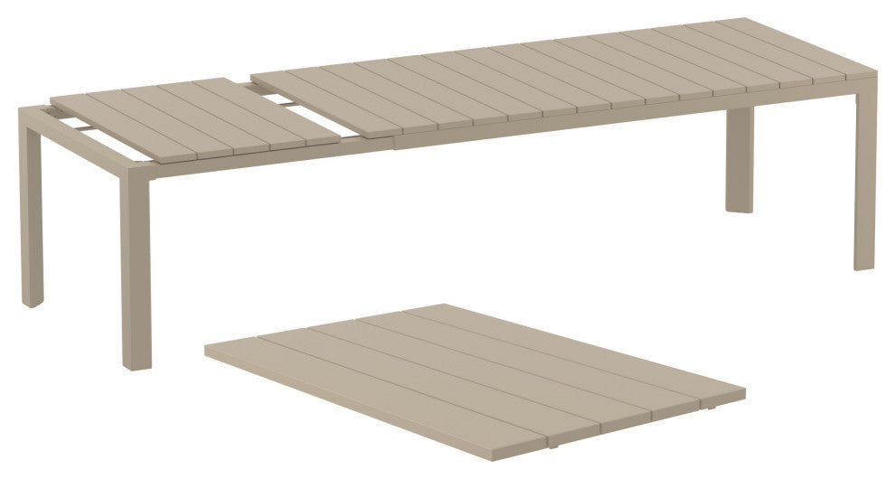 Paris Extendable Dining Set 11 Piece Taupe, Marsala