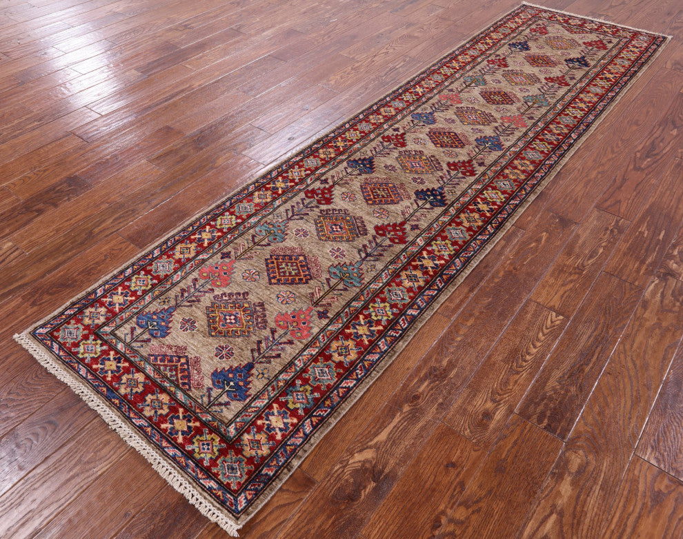 Super Kazak Hand Knotted Wool Runner Rug 2' 8" X 10' 1" Q7497