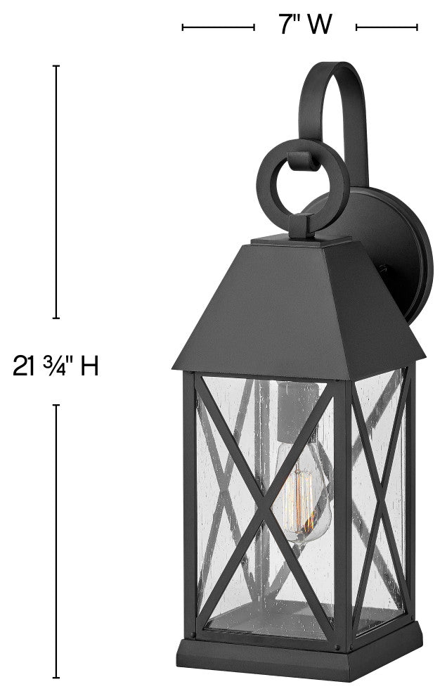 Hinkley Briar Large Wall Mount Lantern, Museum Black