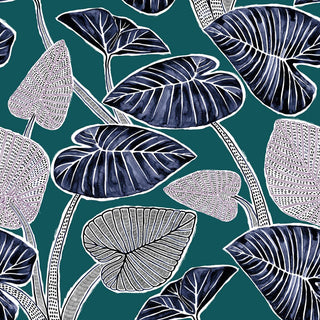 Palma Wallcovering, Teal, Roll, Peel and Stick