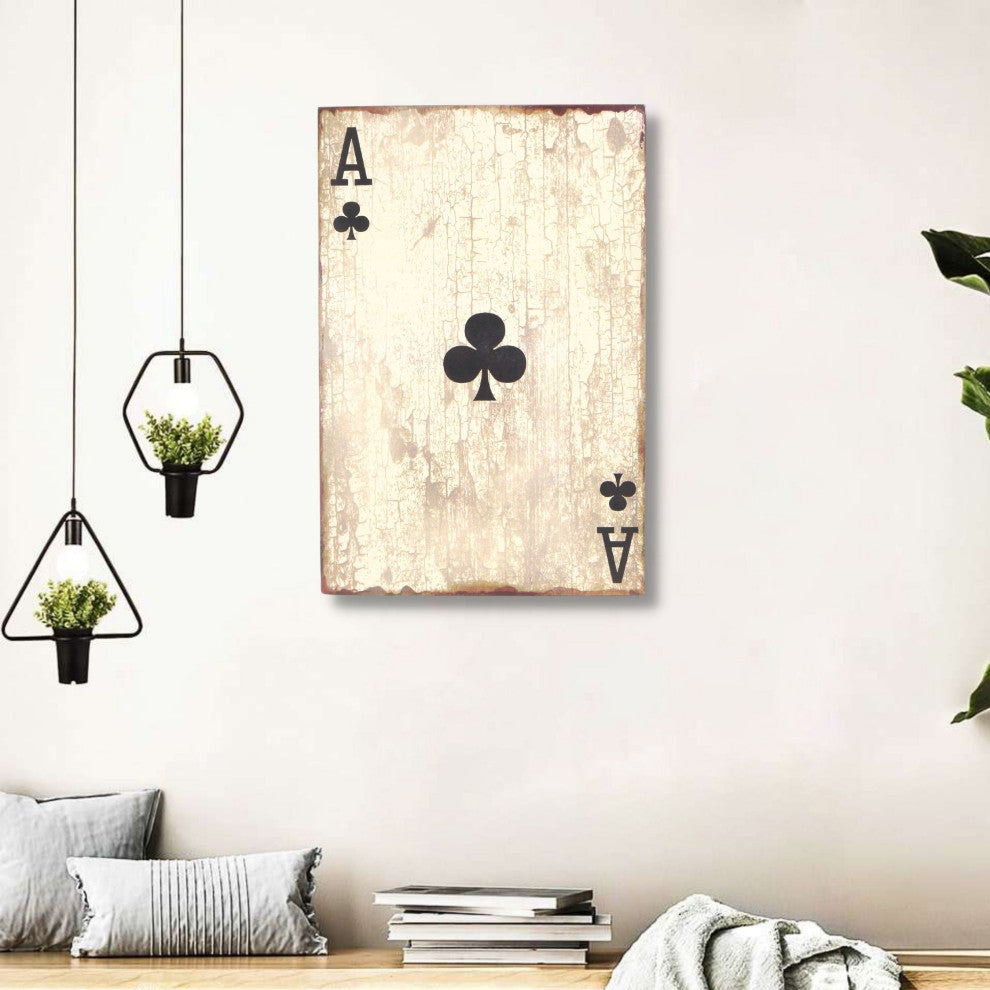 "Ace Of Clubs" Wooden Wall Decor