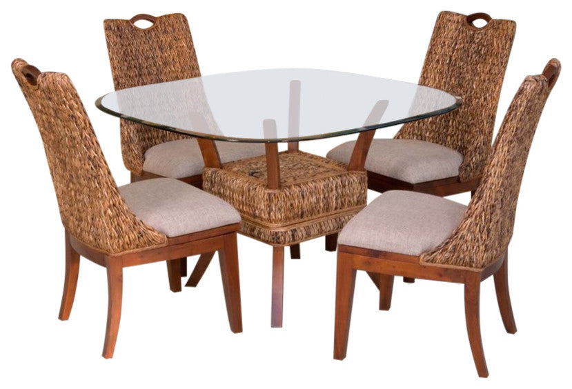 Belize 5 Pc Dining Set In Sienna, Light Brown