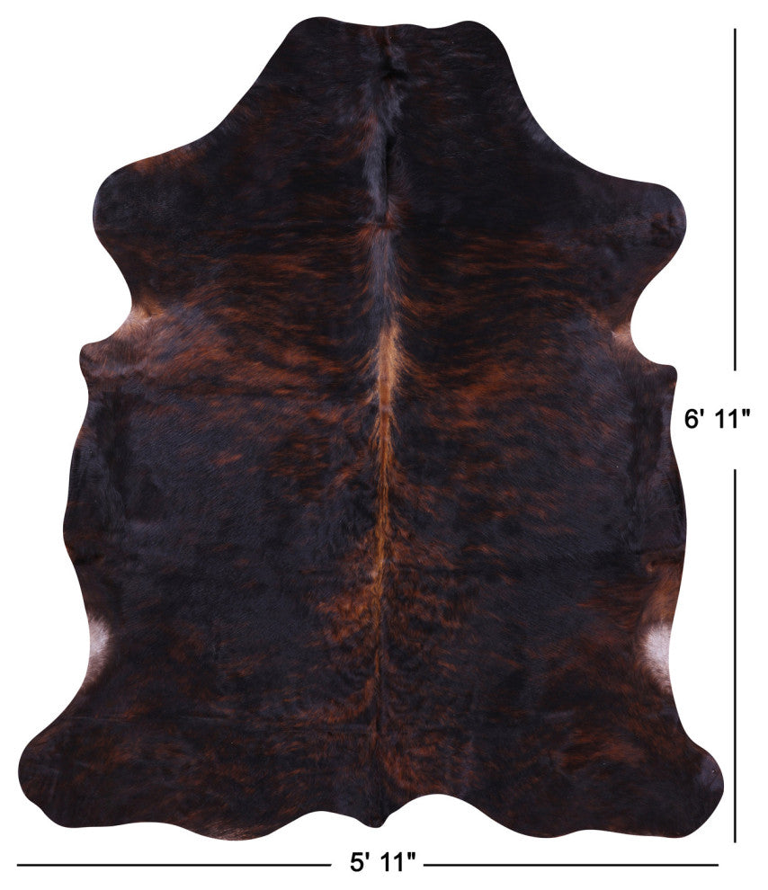 6' 11" X 5' 11" Organic Natural Hair-On Cowhide Area Rug C1479