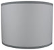 Classic Drum Cotton Lamp Shade, Off White With Gray Trim, 14"