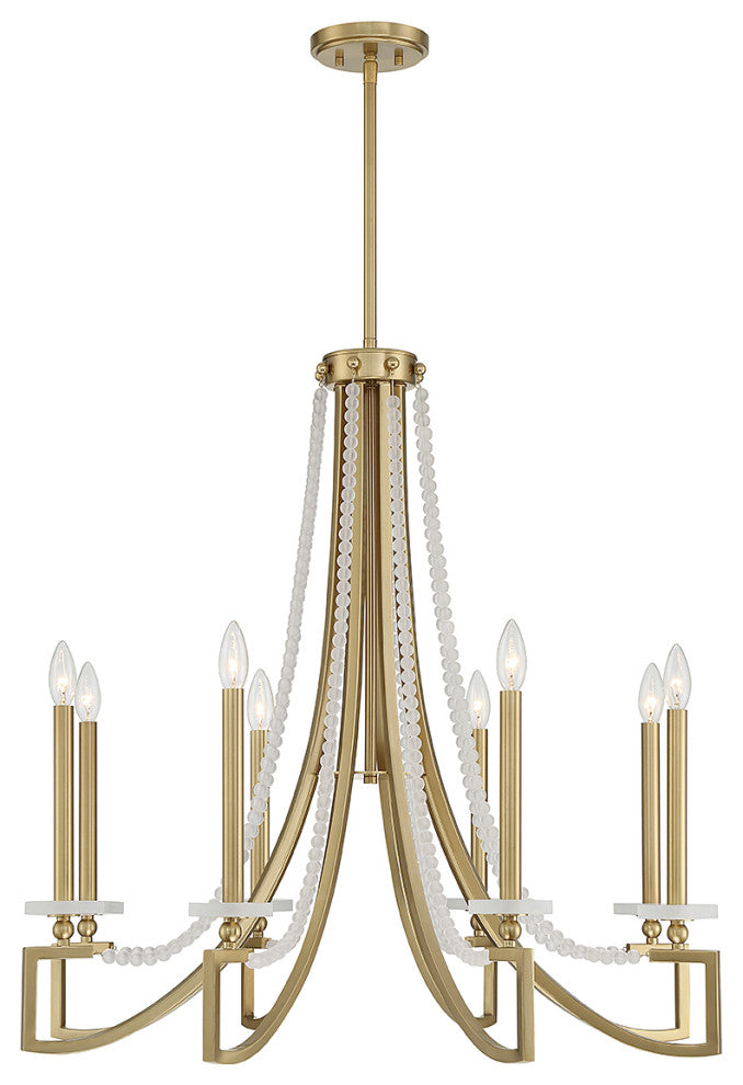 Helen 8-Light Chandelier, Warm Brass