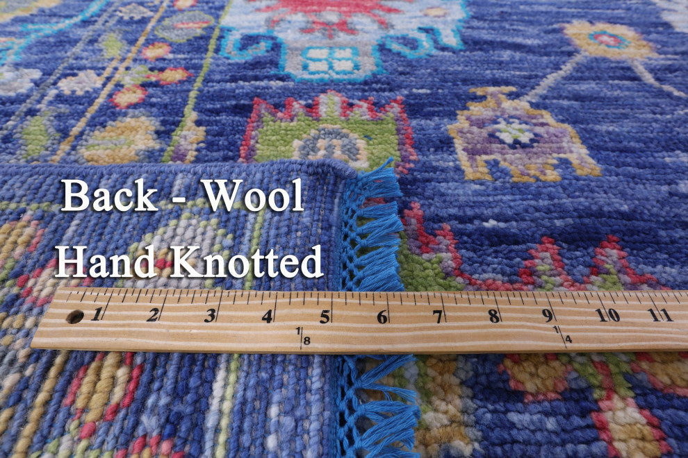 9' 2" X 12' 1" Hand-Knotted Turkish Oushak Wool Rug - Q14959