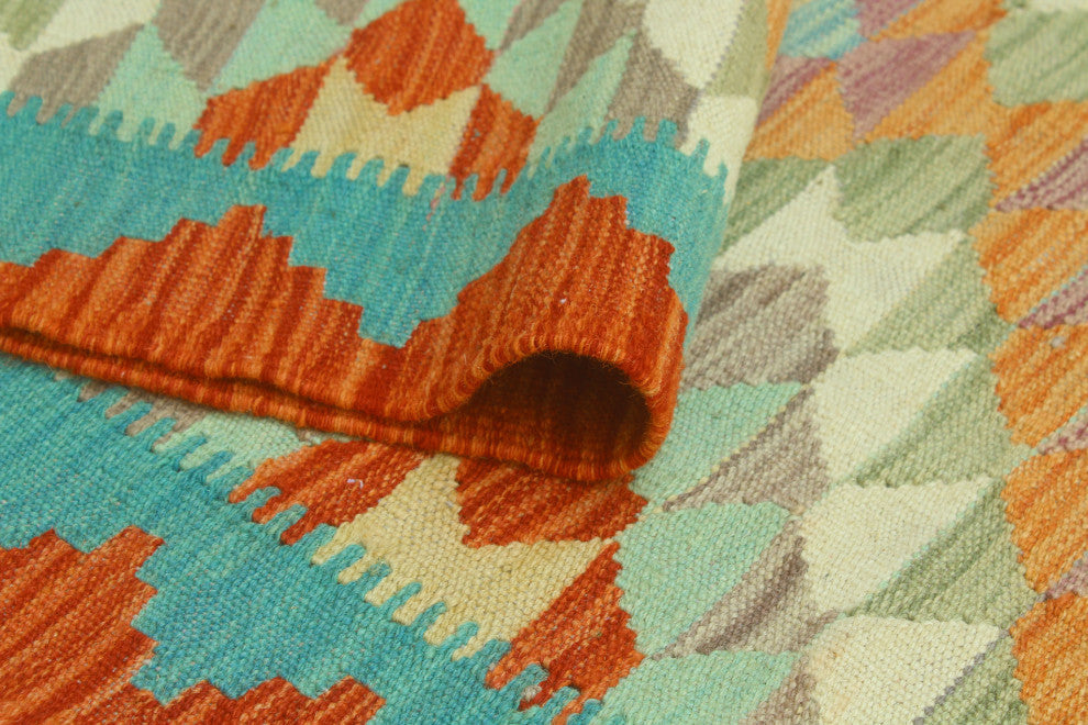 Sangat Kilim Hrytherf Rust/Blue Runner, 2'9x12'9
