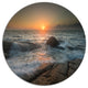 Lashing Sea Waves At Sunset, Beach Round Wall Art, 23"