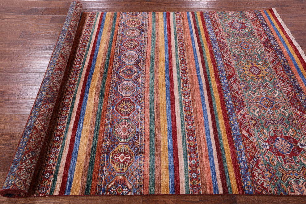 5' 7" X 8' 6" Super Kazak Khorjin Handmade Wool Rug - Q12751