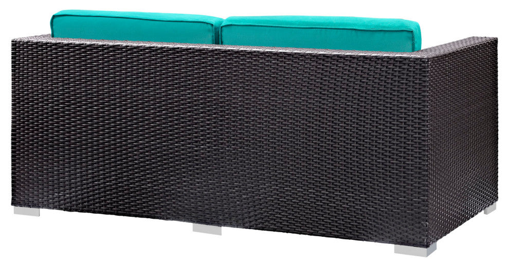 Espresso Turquoise Venice 8 Piece Outdoor Patio Sofa Set