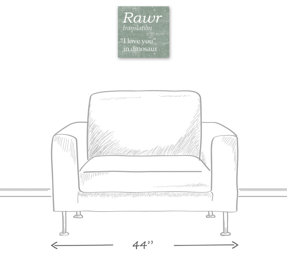 Rawr Translation 12x12 Canvas Wall Art