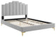 Elise Full Performance Velvet Platform Bed Light Gray