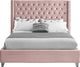 Ames Velvet Bed, Pink, Full