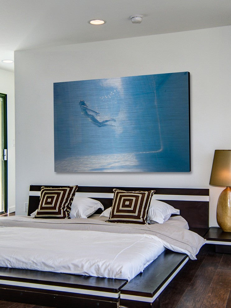 "Through the Blue" Painting Print on Brushed Aluminum, 60"x40"