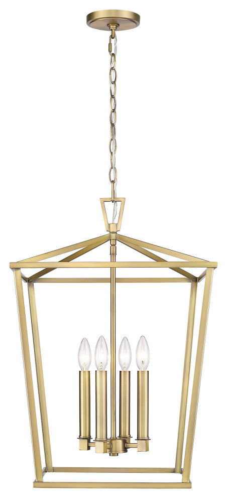 4-Light Open Geometric Lantern Chandelier