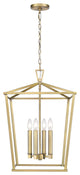 4-Light Open Geometric Lantern Chandelier