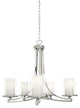 DVI Lighting DVP9025CHOP Five Light Chelier Essex Chrome w Half Opal