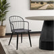 Bradley Steel Side Chair in Black  Finish and Black Brushed Wood, Black