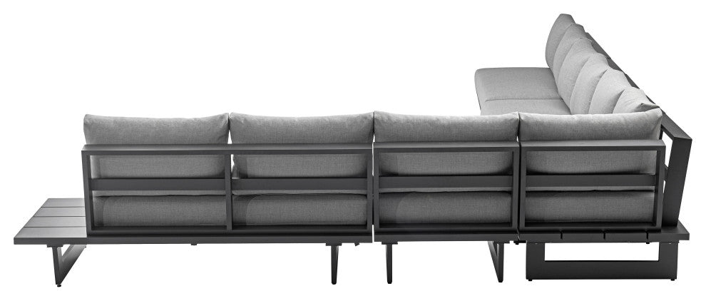 Maldives Grey Water Resistant Fabric Outdoor Patio Modular Sectional