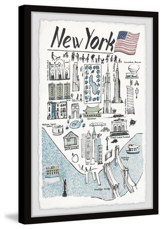 "New York Highlights" Framed Painting Print, 20x30