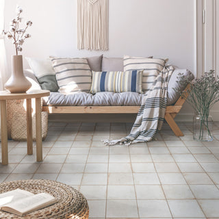 Kings Root Ceramic Floor and Wall Tile, Distressed White