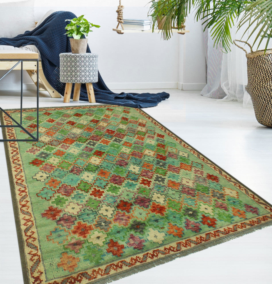 Balochi Anapaula Rust/Orange Rug, 4'2x5'8
