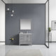 Jacques 36" Distressed Grey Single Sink Vanity with Quartz Top, Right Version, W