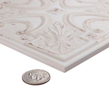 Fitz White Ceramic Wall Tile