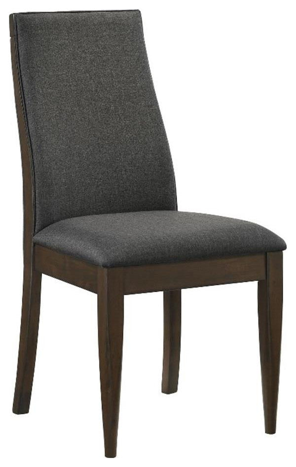 Coaster Wes Fabric Upholstered Side Chair Gray and Dark Walnut