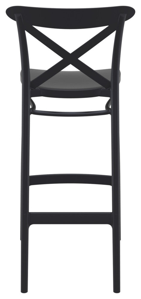 Cross Bar Stool, Set of 2, Black