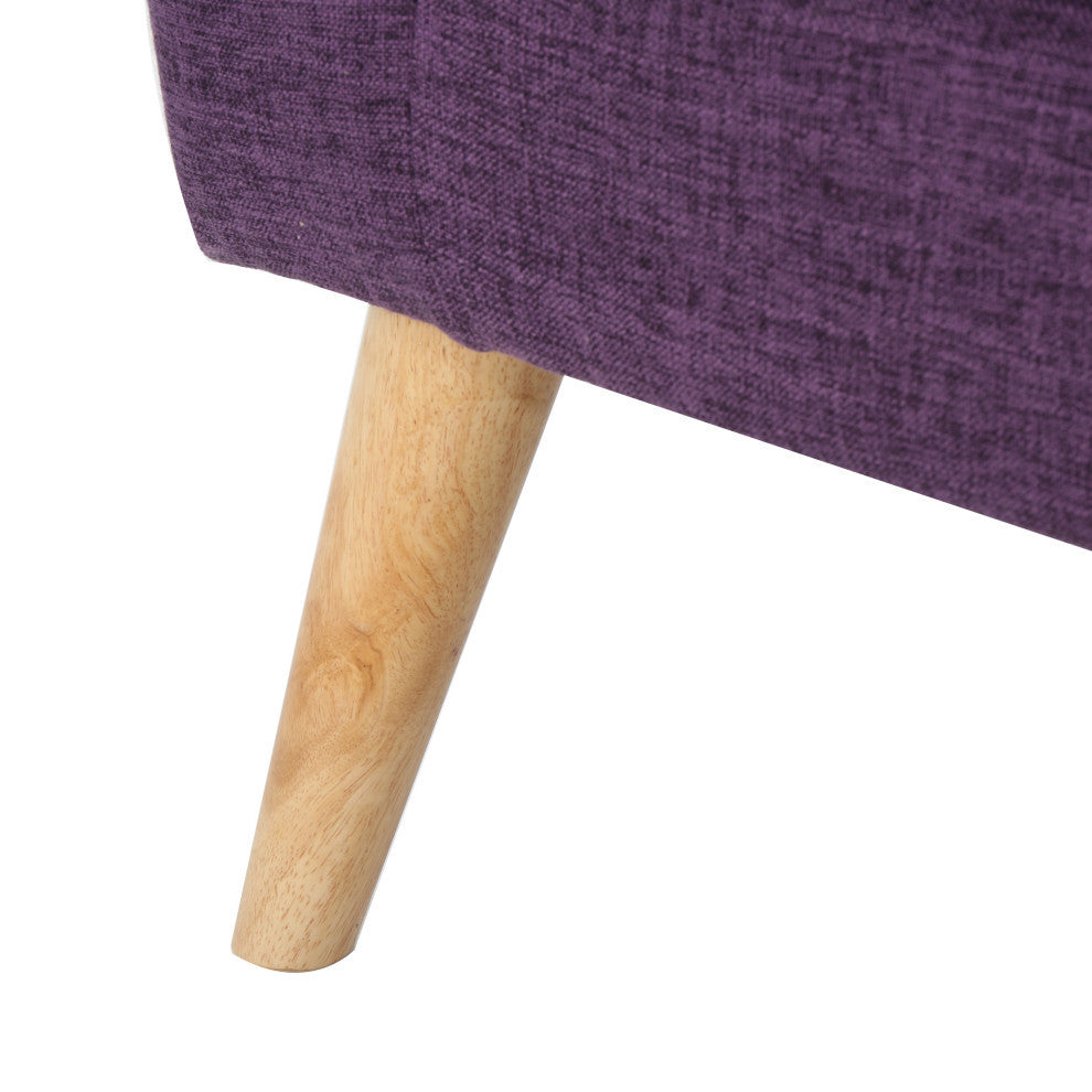 GDF Studio Carol Button Back Mid Century Fabric Modern Loveseat, Muted Purple