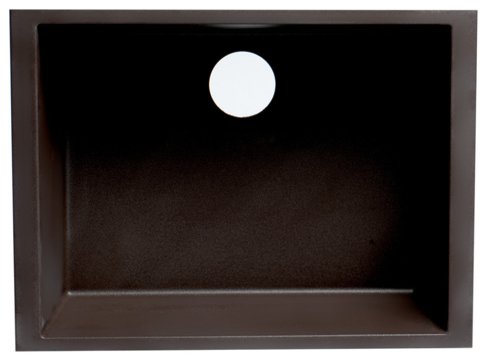 ALFI brand AB2420UM-C Chocolate 24" Single Granite Composite Kitchen Sink
