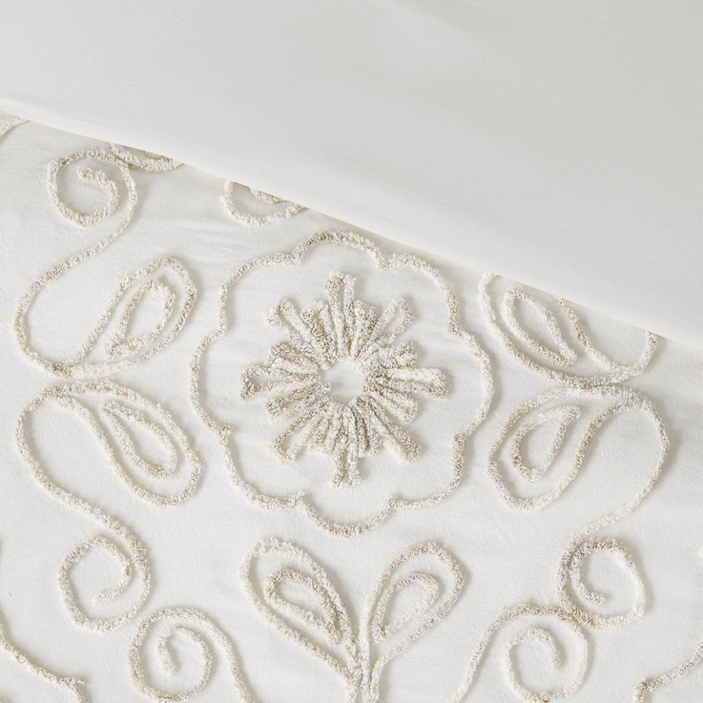 Madison Park Violette 3 Piece Tufted Cotton Chenille Coverlet Set